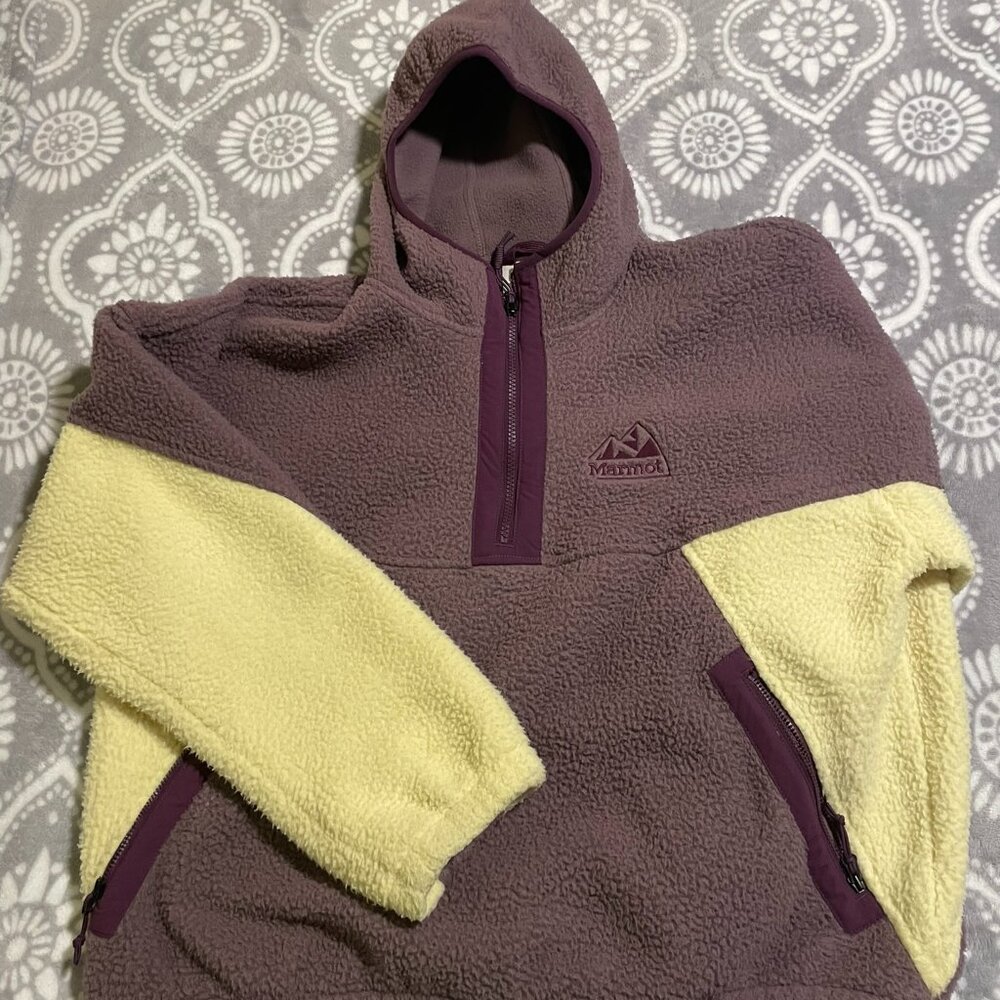 Marmot Women's Super Aros Fleece Hoodie, Large EUC - Picture 3 of 8
